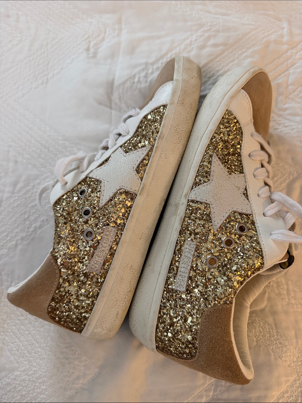 Vintage Havanas Thea gold glitter multi sneakers sz 10 - Picture 7 of 7